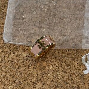 Tory Burch Enamel Logo Raised Ring Size 7